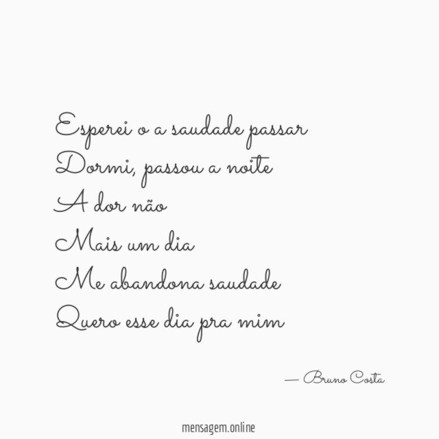 Esperei o a saudade passar Dormi