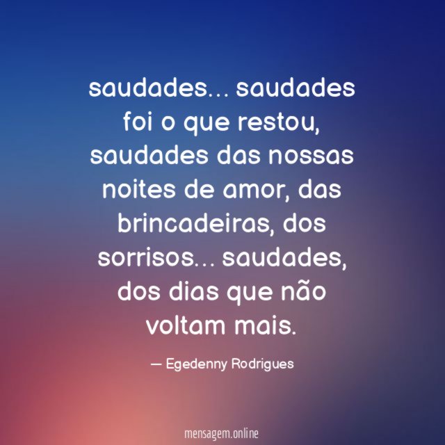 saudades