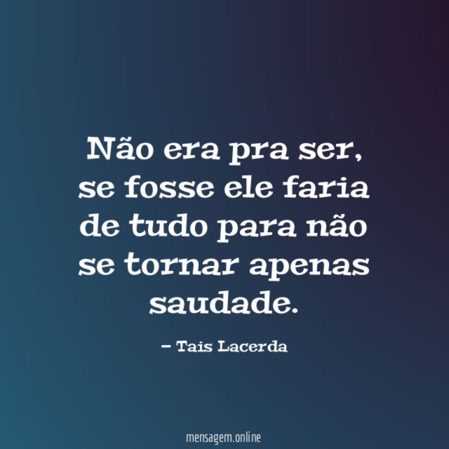 Não era pra ser