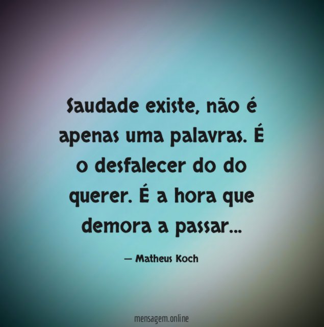 Saudade existe