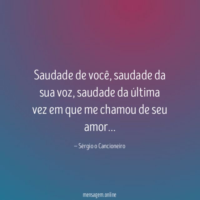 Saudade de você