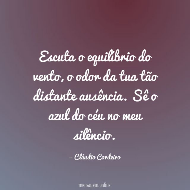 Escuta o equilíbrio do vento