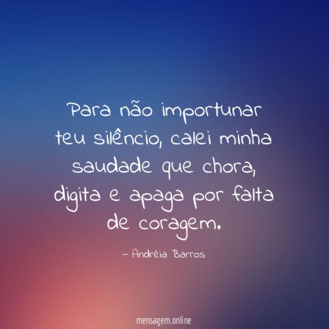 Para não importunar teu silêncio