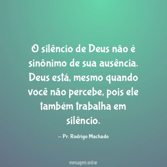 O silêncio de Deus não é sinônimo de