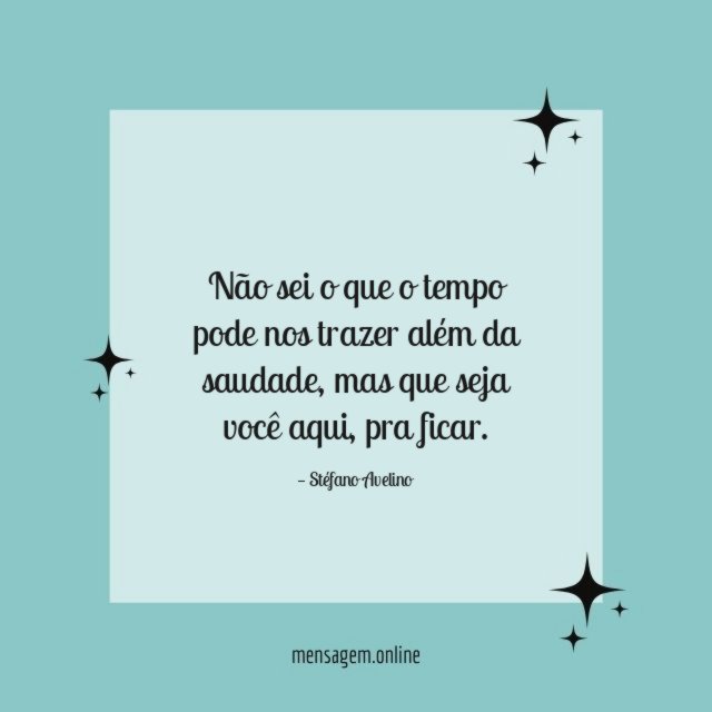 Não sei o que o tempo pode nos