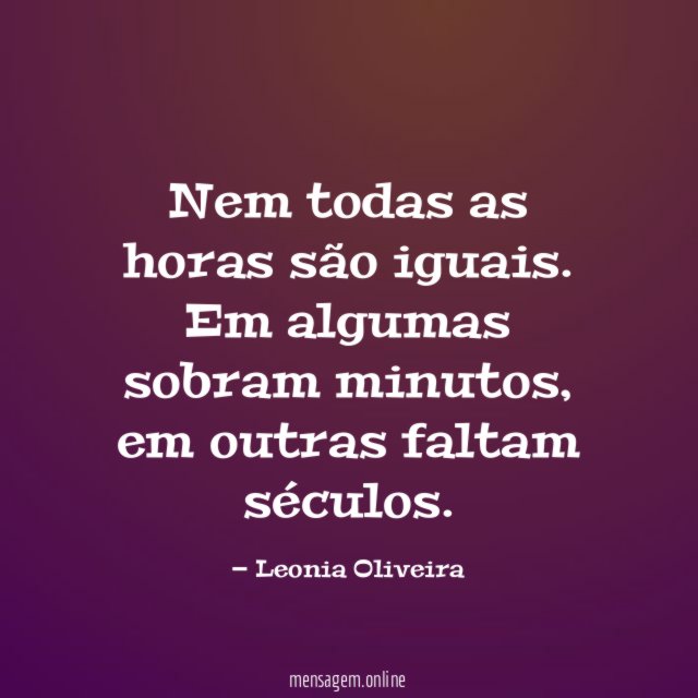 Nem todas as horas são iguais