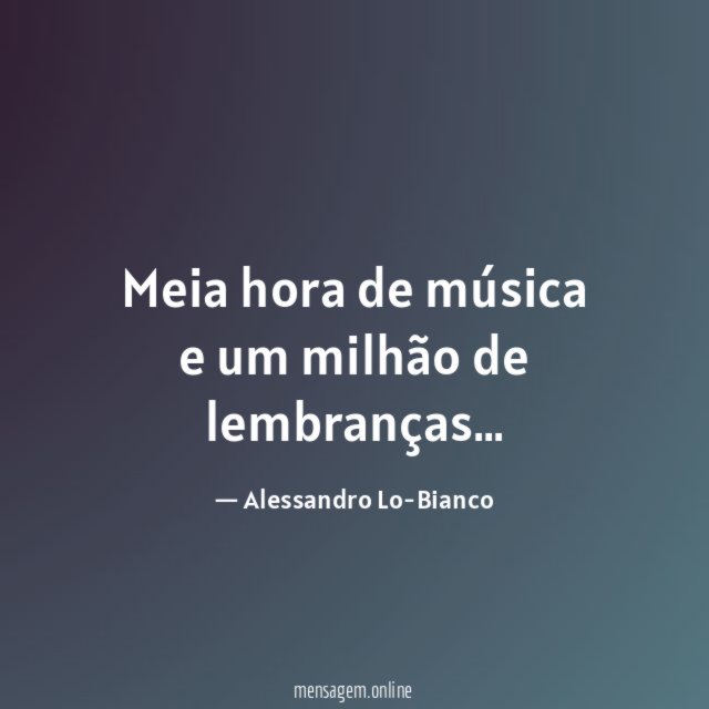 Meia hora de música e um milhão de lembranças