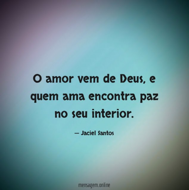 O amor vem de Deus