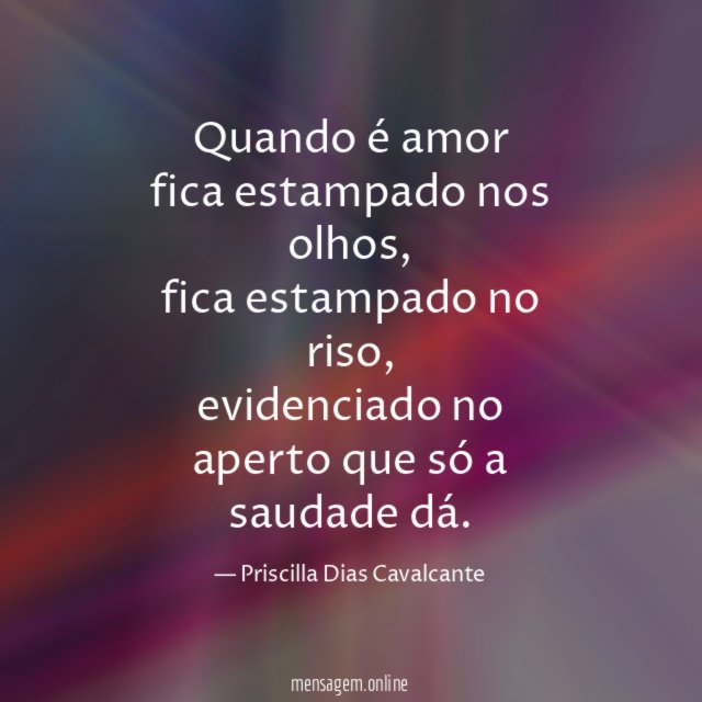 Quando é amor fica estampado nos olhos