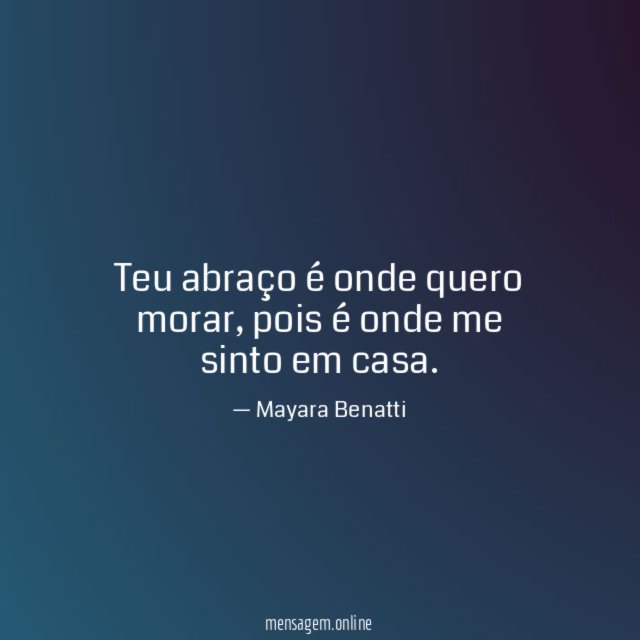 Teu abraço é onde quero morar