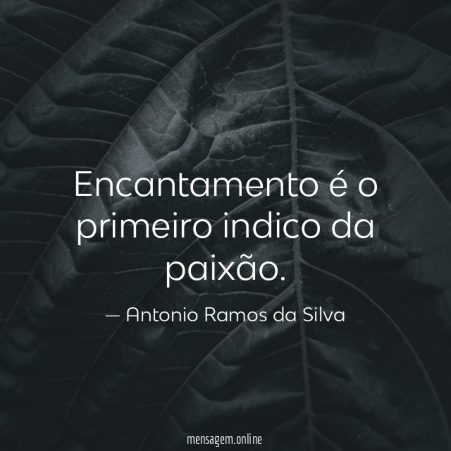 Encantamento é o primeiro indico da paixão
