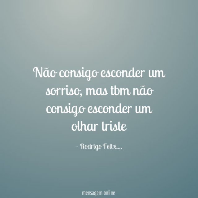 Não consigo esconder um sorriso