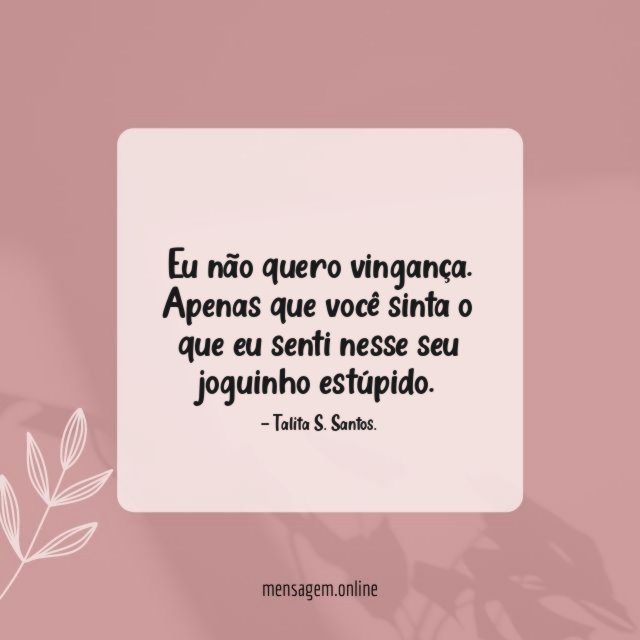 Eu não quero vingança