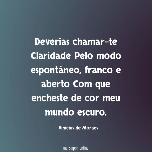 Deverias chamar-te Claridade Pelo modo espontâneo
