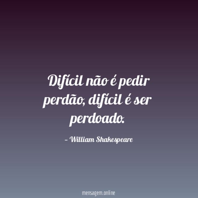 Difícil não é pedir perdão