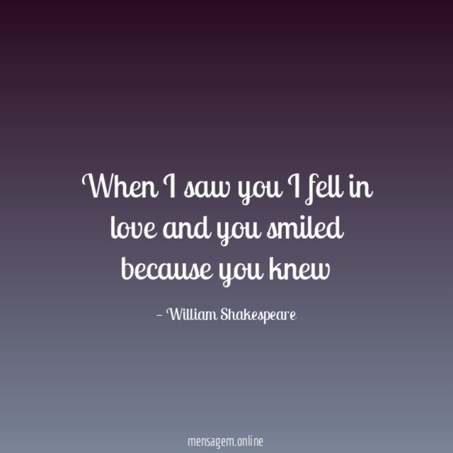 When I saw you I fell in love