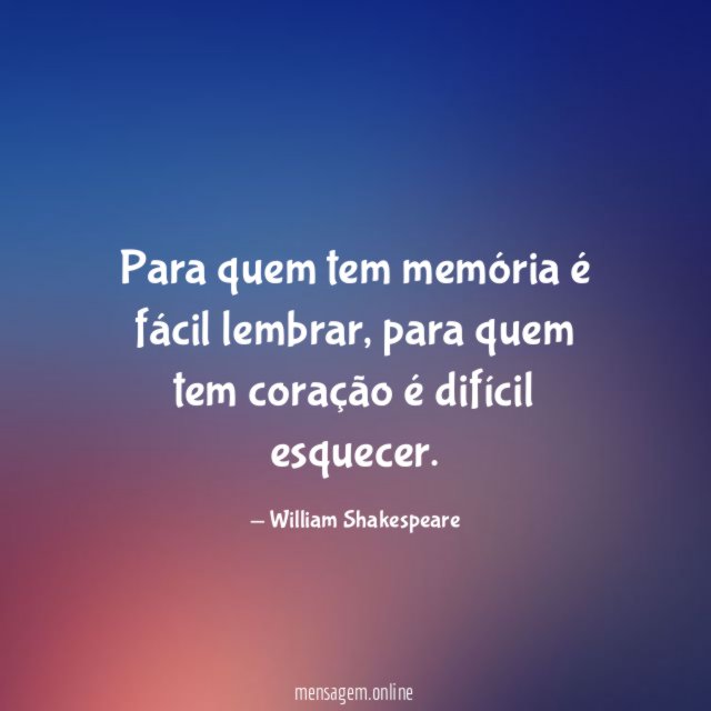 Para quem tem memória é fácil lembrar