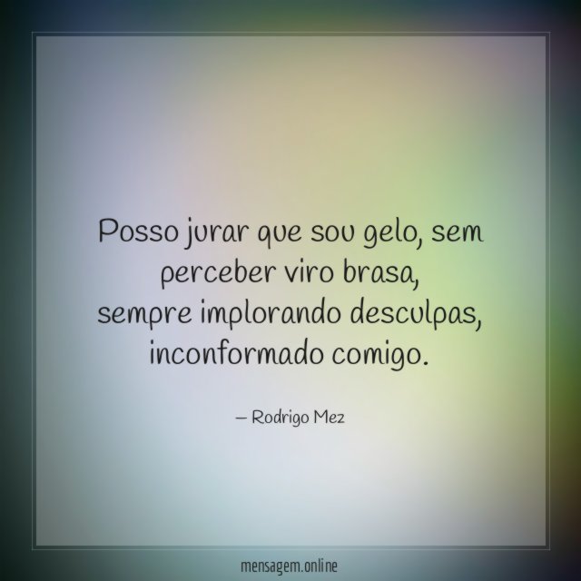 Posso jurar que sou gelo