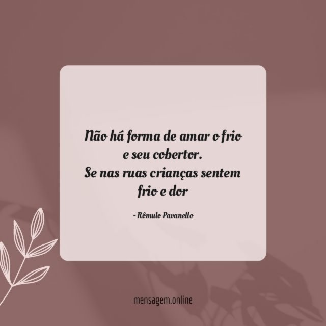 Não há forma de amar o frio e seu cobertor