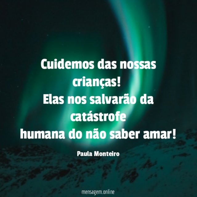 Cuidemos das nossas crianças