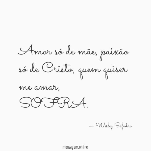 Amor só de mãe