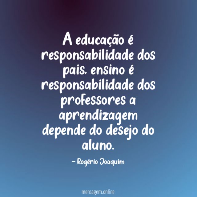 A educação é responsabilidade dos pais