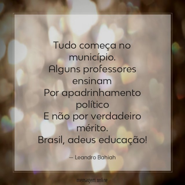 Tudo começa no município