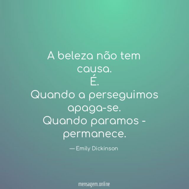 A beleza não tem causa