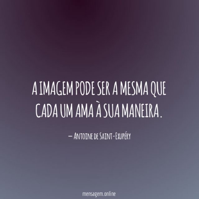 A imagem pode ser a mesma que cada um ama à sua maneira
