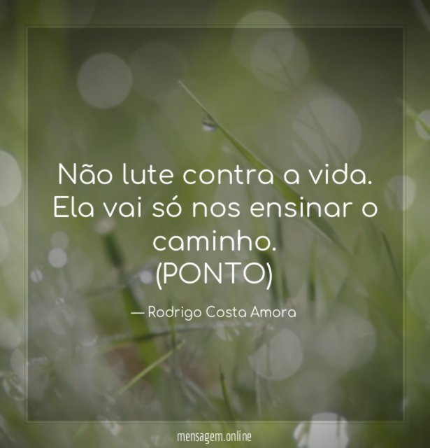 Não lute contra a vida
