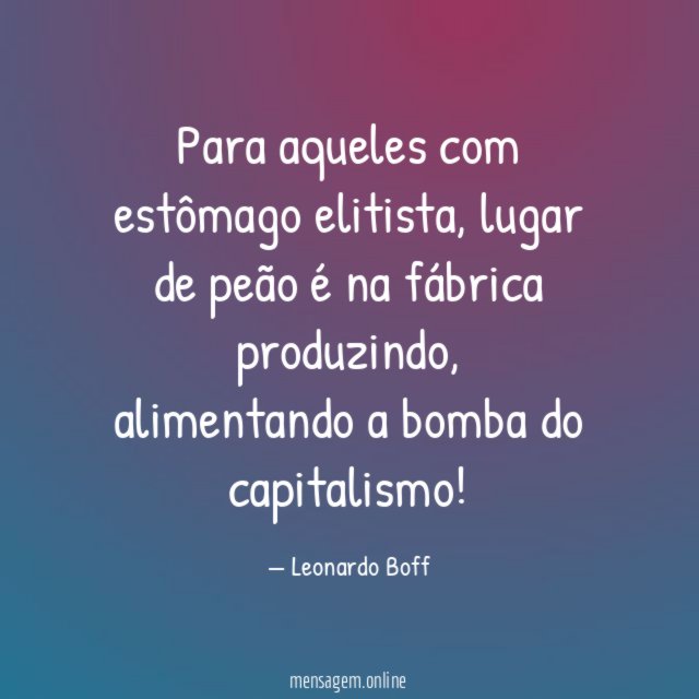 Para aqueles com estômago elitista