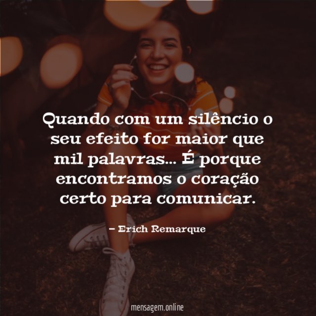 Quando com um silêncio o seu efeito for
