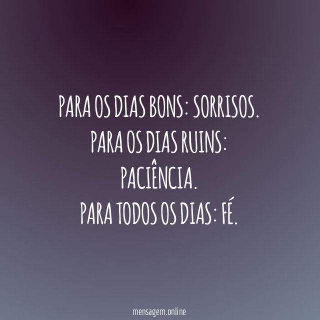 Para os dias bons