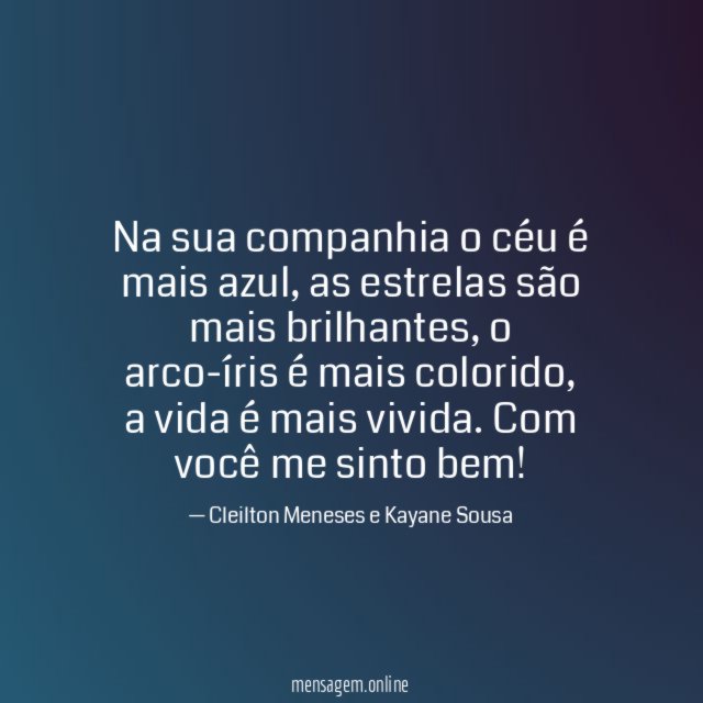 Na sua companhia o céu é mais azul