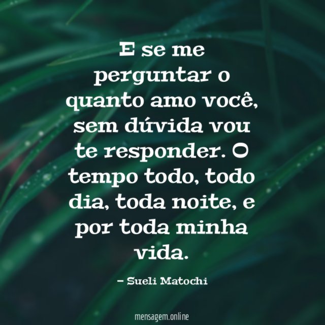 E se me perguntar o quanto amo você