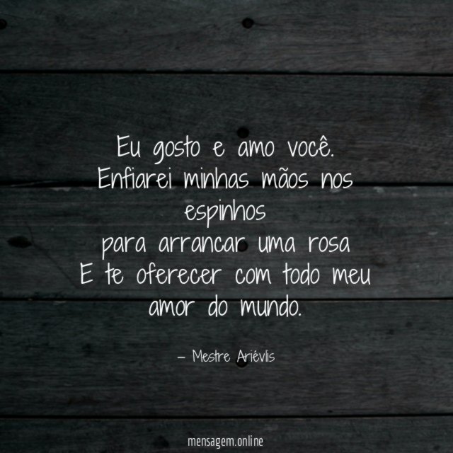 Eu gosto e amo você