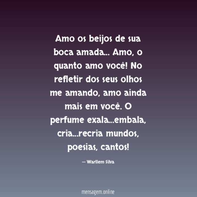 Amo os beijos de sua boca amada