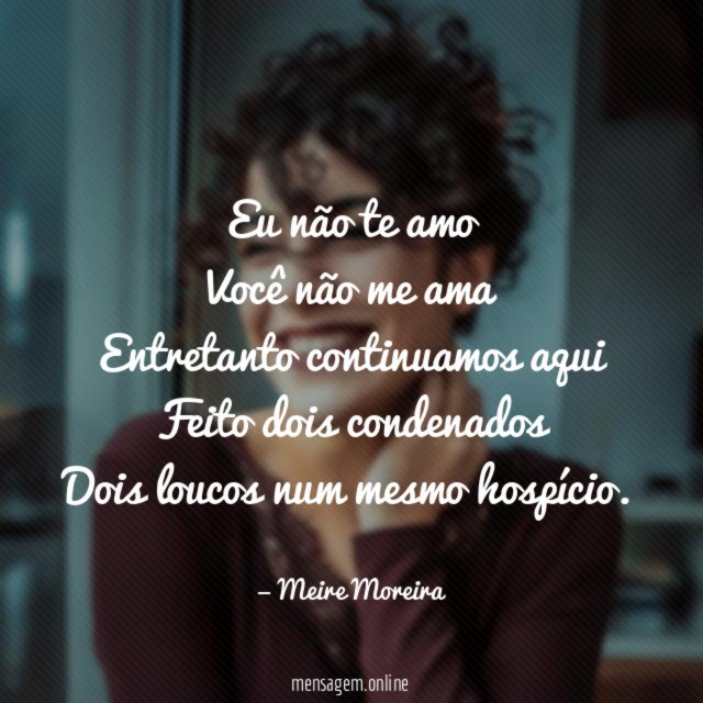 Eu não te amo Você não me ama Entretanto continuamos