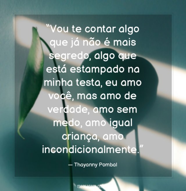Vou te contar algo que já não é mais segredo