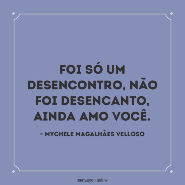 Foi só um desencontro