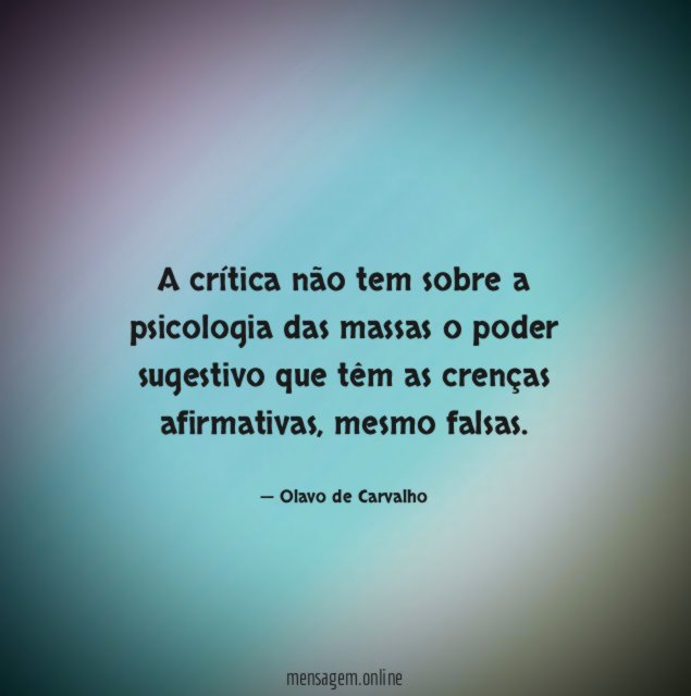 A crítica não tem sobre a psicologia das