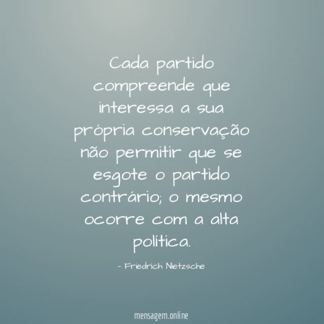 Cada partido compreende que interessa a sua própria