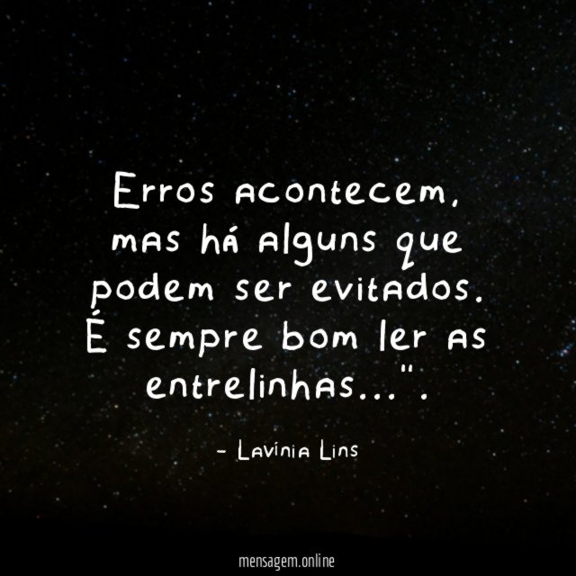 Erros acontecem