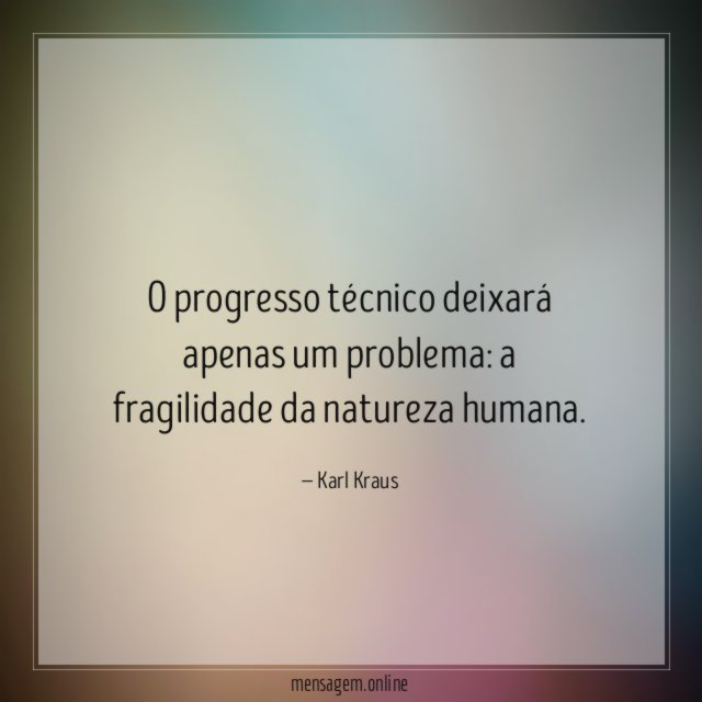 O progresso técnico deixará apenas um problema
