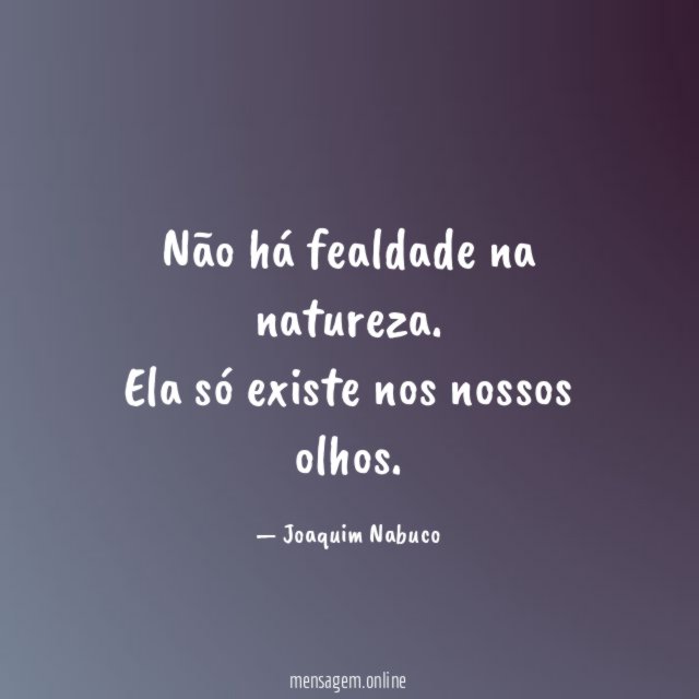 Não há fealdade na natureza