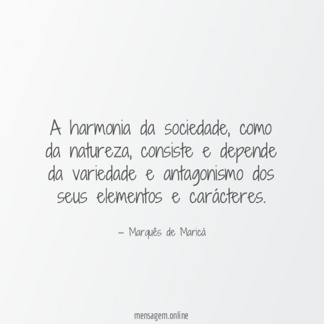 A harmonia da sociedade
