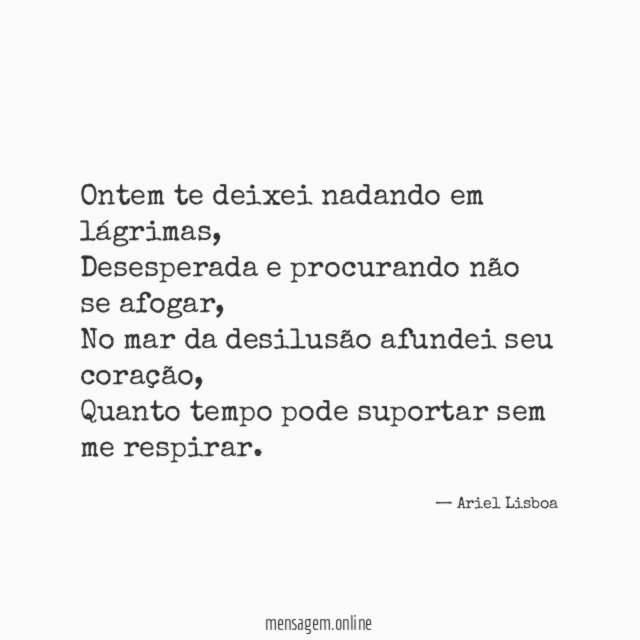 Ontem te deixei nadando em lágrimas