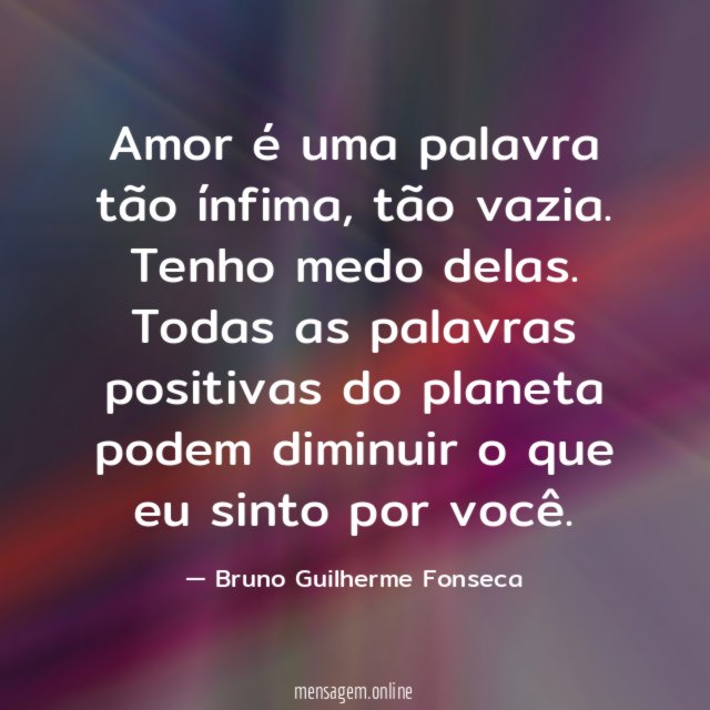 Amor é uma palavra tão ínfima