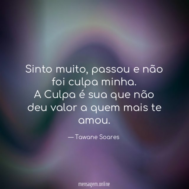 Sinto muito
