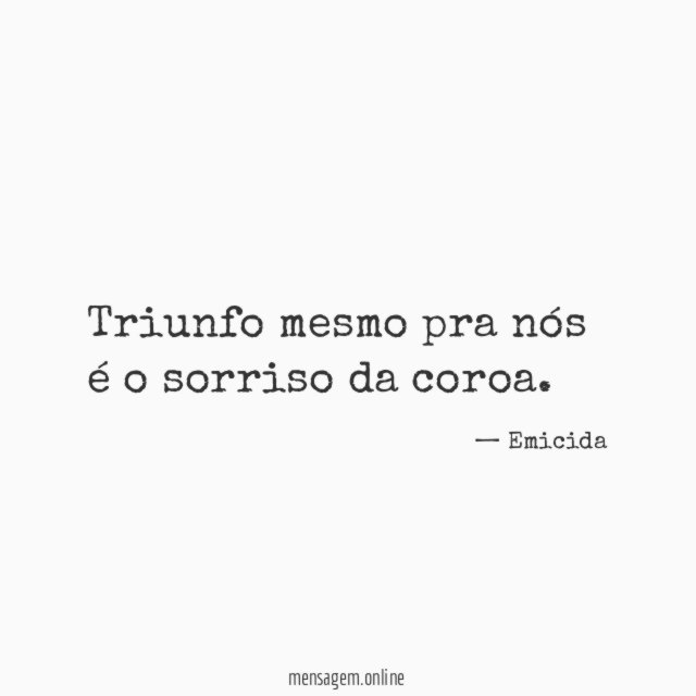 Triunfo mesmo pra nós é o sorriso da coroa